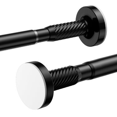 Штанга для карнизи без свердління, 100-230 см, регульована телескопічна штанга для душу, вікна та балкону (діаметр 25 мм, чорний)