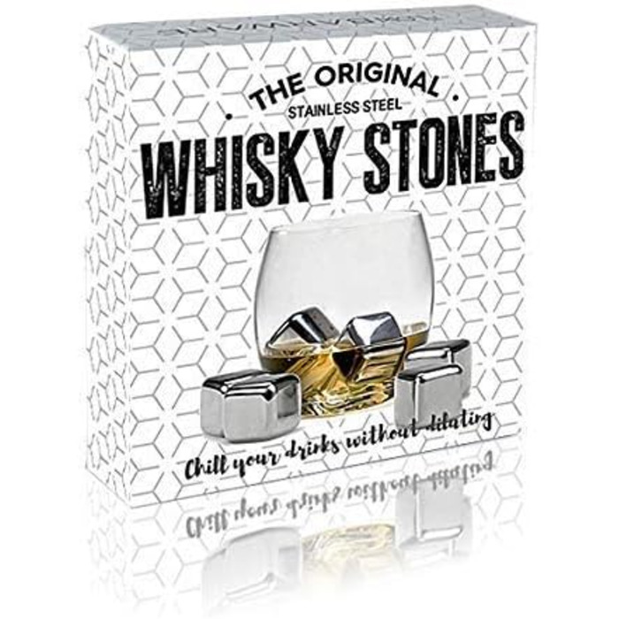 6 штук кубиків льоду з нержавіючої сталі, багаторазові кубики для віскі, металеві кубики льоду, охолоджувальні камені для скотчу, віскі від FLOW Barware