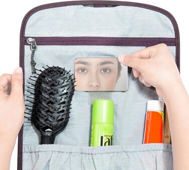 Дорожня косметичка Tatonka Small Travelcare — плоска сумка для гігієни з дзеркалом та відділеннями, Midnight Plum (15 x 27 x 4 см)