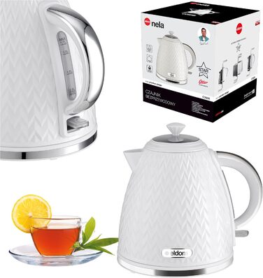 Електричний чайник Eldom C265B, 1.7 л, 2000 Вт, ретро дизайн, білий | Чайник для кухні