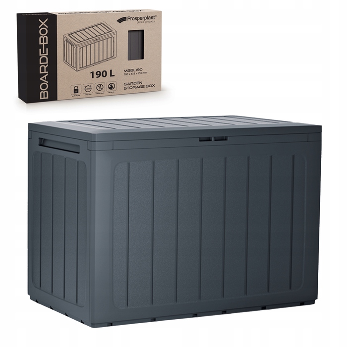 Садовий бокс Prosperplast 190 л, пластик, чорний