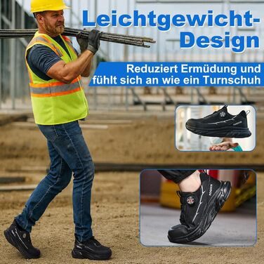 Черевики робочі чоловічі/жіночі S3 з металевим носком, Explorer 3.0. Легкі, спортивні, зручні, дихаючі, з поворотним замикачем, 42 EU, A267, чорні