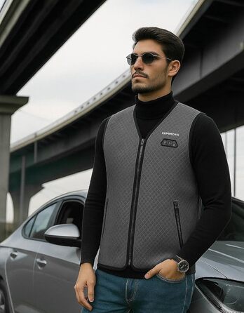 Обогреваемая жилетка KEMIMOTO для мужчин: 6 зон обігріву, 3 рівні нагріву, USB, для катання на лижах, риболовлі, мотоцикла, кемпінгу, сіра