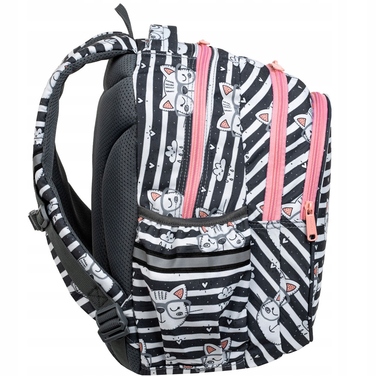 Багатовідсіковий шкільний рюкзак CoolPack (білий, чорний, рожевий), 21 л
