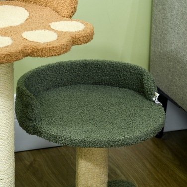 PawHut Дряпка для котів, легко переміщувати, 52 см котячий дряпка-стовп з 2 рівнями, іграшковий м'ячик, сизаль, для використання в приміщенні | Aosom