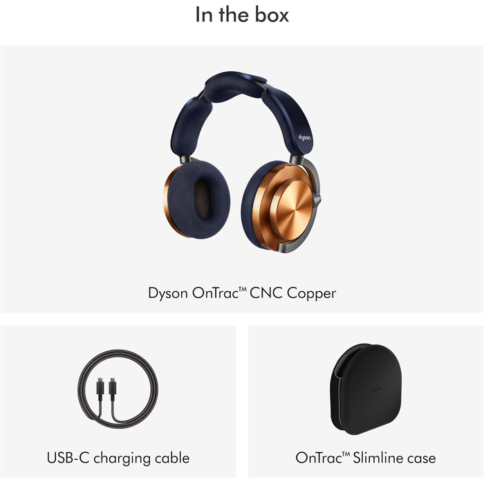Навушники бездротові Dyson OnTrac™ з активним шумозаглушенням, до 55 год роботи, нічно-синій/мідний