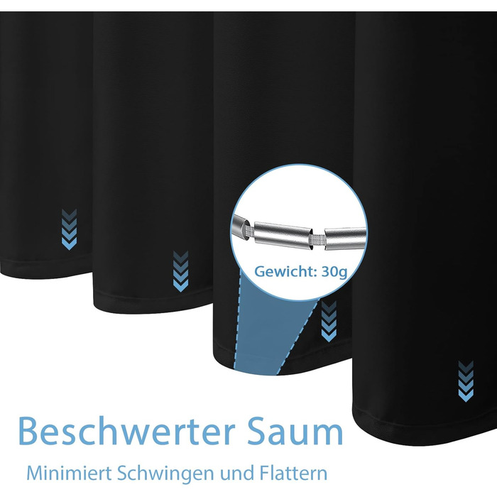 Штора для душу водонепроникна з льоном та віконцем, 183x183 см, чорна + 12 гачків з нержавіючої сталі