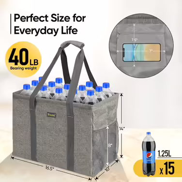 BALEINE Extra Large Multi-Purpose Tote Bag with Wire Frame for Storage