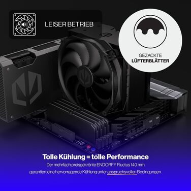 Система охолодження CPU Endorfy Fortis 5 Black з вентиляторами 140 мм та 120 мм, підтримка AM4, AM5, LGA1700, LGA1200, напівпасивний режим