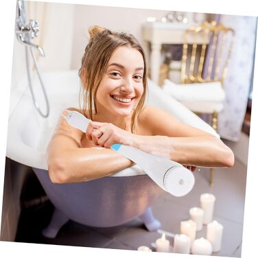 Minkissy 1-Piece Bath Brush Body Cleaning Brush Rotating Exfoliating Brush Face Washing Brush Massage Brush Electric Shower Brush Massage Brush for the Back Bath Accessories Abs Blue