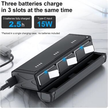 Зарядний пристрій для GoPro Hero 12/11/10/9 від Telesin: 3 слоти, 2 слоти TF-картки, портативний, з індикатором заряду