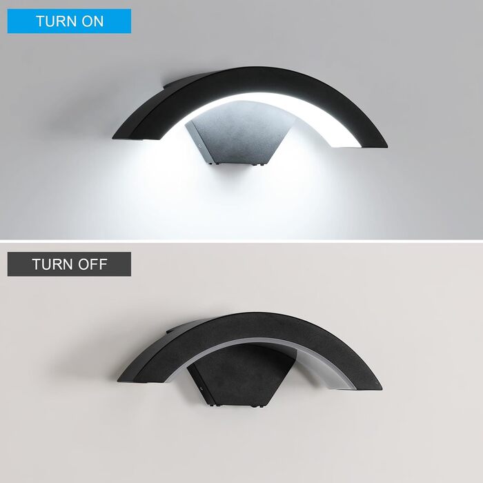 Зовнішня вулична LED-лампа Comely 24W з датчиком руху, IP65, алюміній, тепле світло 3000K, для саду, тераси, сходи, чорна