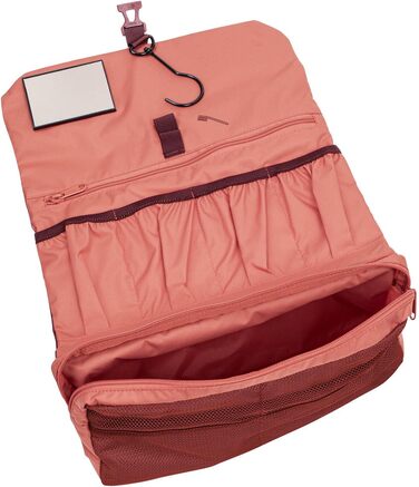 Kulturtasche VAUDE WegaWrap: Косметичка з дзеркалом, тримачем для зубної щітки та гачком для підвішування, водонепроникна (Dark Cherry)