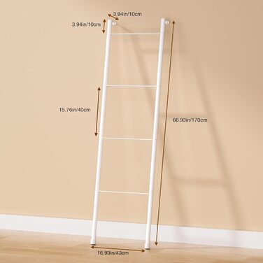 Підставка для рушників стояча з білого металу – тримач для рушників, ковдр, простирадл (4-ярусна, білий)