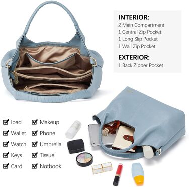 Сумка жіноча BOSTANTEN шкіряна шопер Hobo з ручкою та регульованим ременем, коричнева