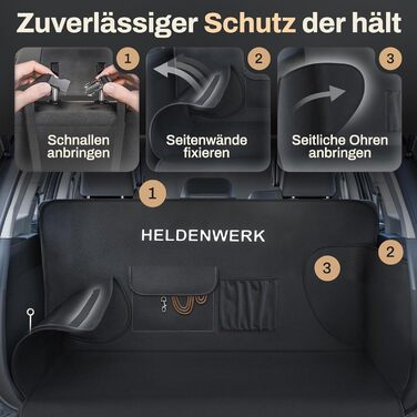 Захист для багажника авто для собак HELDENWERK: водонепроникний, з захистом бокових стінок та краю, універсальний, чорний