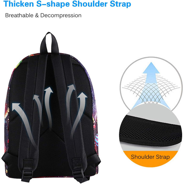 Шкільний рюкзак FANDARE Galaxy: рюкзак для підлітків та дітей з відділенням для ноутбука 14 дюймів, зелений, з пеналом