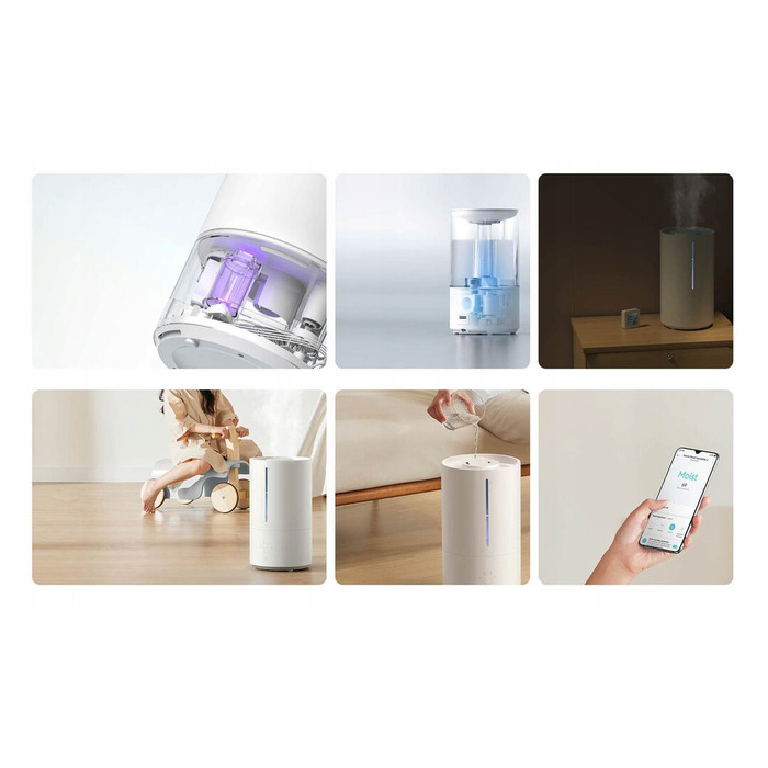 Ультразвуковий зволожувач повітря Xiaomi, 4.6 л, 350 мл/год, білий