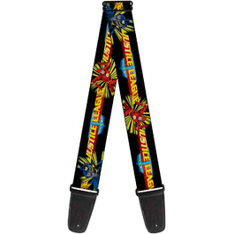 Гітарний ремінь Buckle-Down GS-WJK015 з дизайном 'Веселий Джокер', чорний/білий, 34-60 дюймів