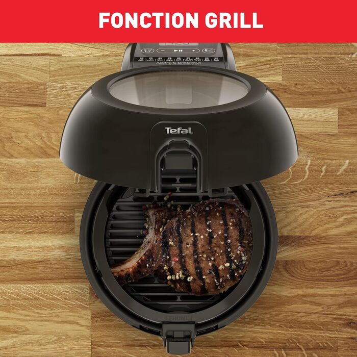 Аерофритюрниця Tefal ActiFry Genius FZ7758 з грилем, 1,2 кг, автоматичне перемішування, 9 програм, здорове смаження без олії, цифрова книга рецептів, чорна