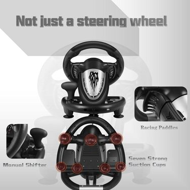 PXN V3 Pro: Геймерське кермо з педалями для PS4, Xbox, PC, Switch (180° оберт, вібрація)