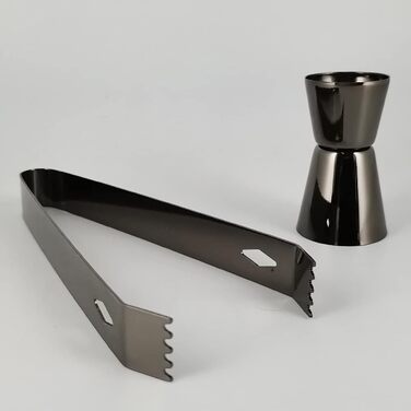 Набір для коктейлів Hansum, 20 предметів, нержавіюча сталь, чорний – професійний барменський набір зі стійкою