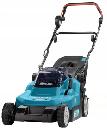 Акумуляторна газонокосарка Makita DLM382PT2 LXT 36V (2x18V) з 2-ма АКБ по 5Ah, ширина зрізу 38 см, травозбірник 40 л