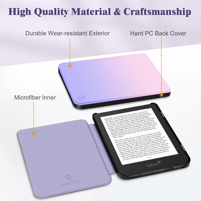 Чохол Fintie для Tolino Shine Color/Shine(2024)/Shine 4(2022) & Kobo Clara Colour/Clara BW(2024)/Clara 2E(2022) eReader - ультратонкий з авто-сон/пробудження та магнітним закриттям, блакитний мармур (Z -a Fantasy Ombre)
