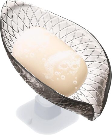 Чорна мильниця з присоском | Прозора мильниця для душу та ванни | Мильниця для мила, рушників та аксесуарів