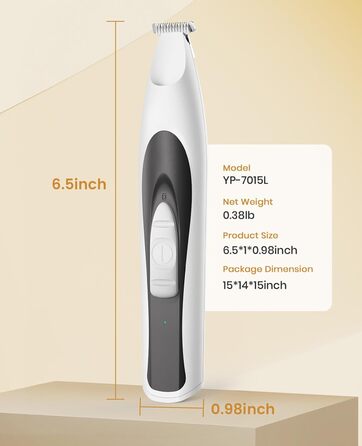 Триммер для догляду за лапами собак Oneisall з LED-підсвічуванням, тихий, акумуляторний, для лап, очей, вух, обличчя