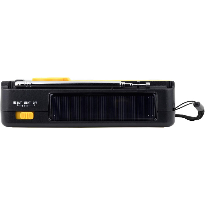 Радіо Kaito Voyager ECO KA336: AM/FM, NOAA, сонячна панель, ручне заряджання, LED-ліхтарик, USB-зарядка для телефону, жовтий