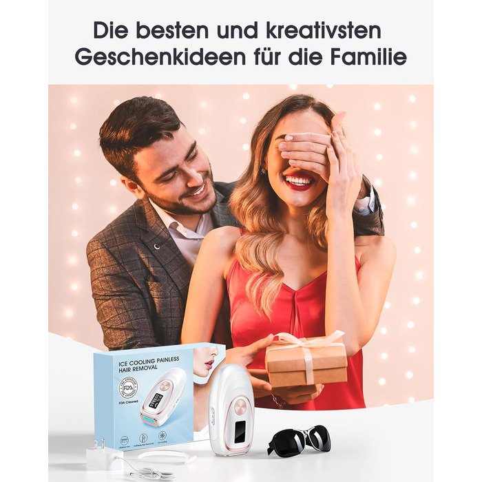 Пристрій для епіляції IPL Haarlosy з охолодженням, 999,900 імпульсів, 5 рівнів потужності, безболісна епіляція для жінок та чоловіків, обличчя, пахв, ніг та тіла (білий)