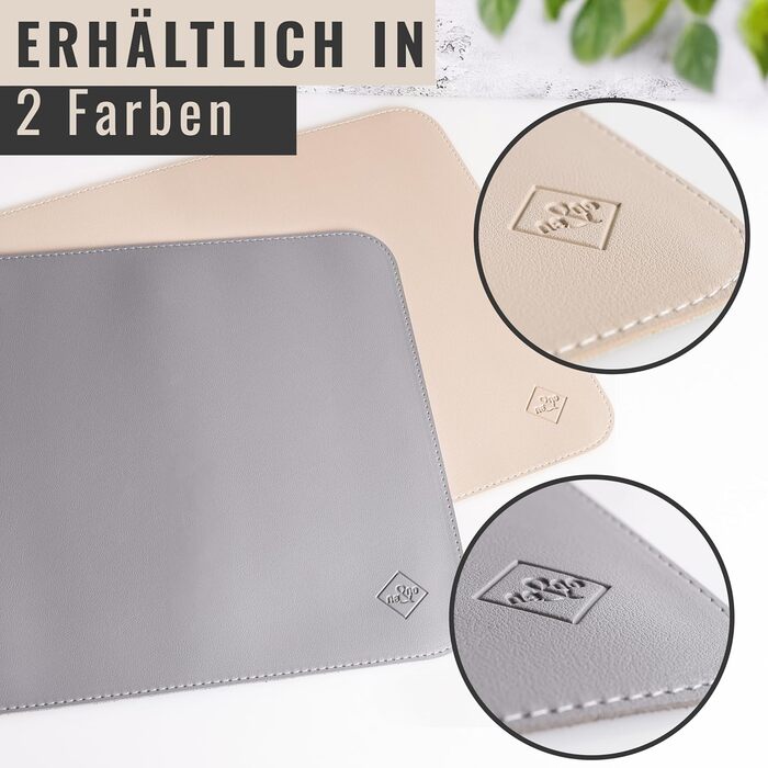 Підкладка під миску для котів та маленьких собак ne&no® - антиковзаюча, водовідштовхувальна, з веганської шкіри (60 x 40 см, світло-пісочний)