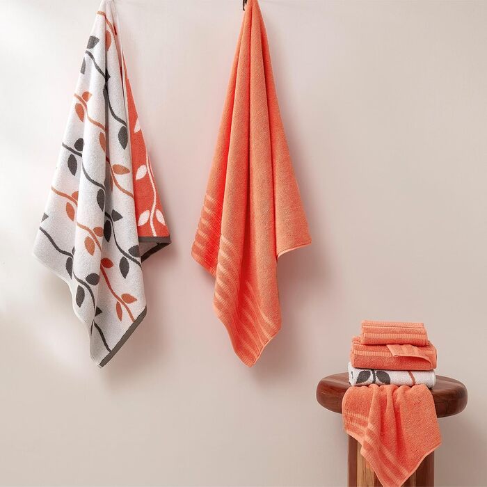 Набір рушників для рук Amrapur Pacific Coast Textiles з органічної бавовни, фарбовані нитки, 6 шт, коралловий