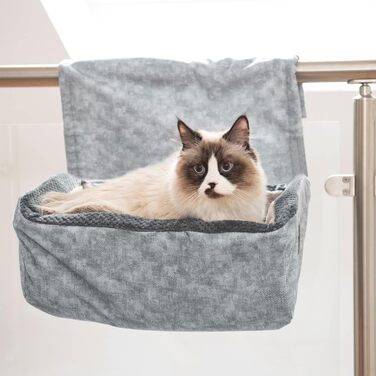 Heated Cat Bed | Suitable for Large Cats | Cat Bed Heater Hanging Cave Cat Cat Heater Hammock Radiator Bed Cats Heated Cat Bed Cat XXL (Light Gray)