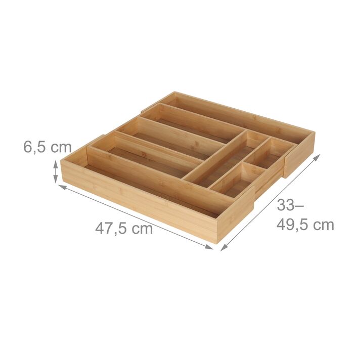 Ящик для столових приборів Relaxdays з висувним бамбуковим ящиком