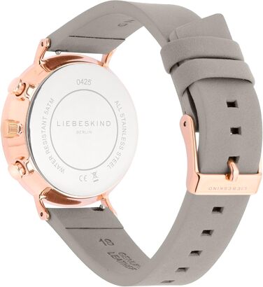 Годинник Liebeskind Berlin для жінок – круглі багатофункціональні годинники 38 мм – браслет із нержавіючої сталі або шкіри – водонепроникність 5ATM. Елегантний дизайн (Бежевий)