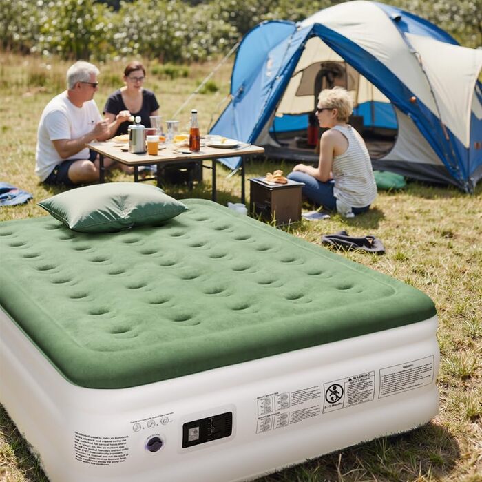 Надувний матрац для 2 осіб 203x152x40 см з електричним насосом, самонадувний, для дому