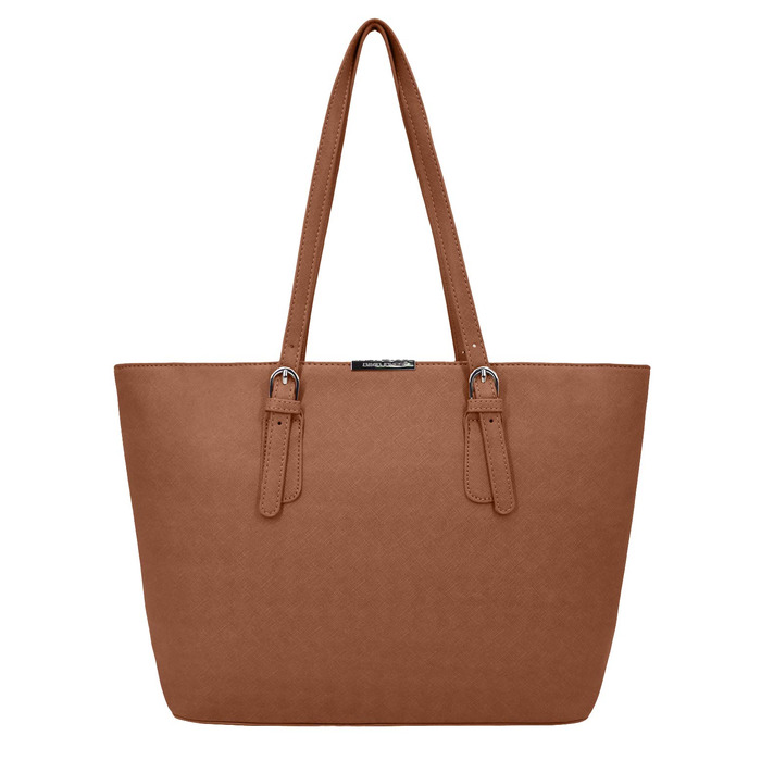 Сумка жіноча David Jones Shopper - велика сумка-шопер з екошкіри для офісу, університету, покупок, подорожей. Cognac Braun