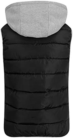 Жіноча степна жилетка YOUTHUP з капюшоном, легка зимова жилетка, безрукавка для активного відпочинку та повсякденного носіння, чорна