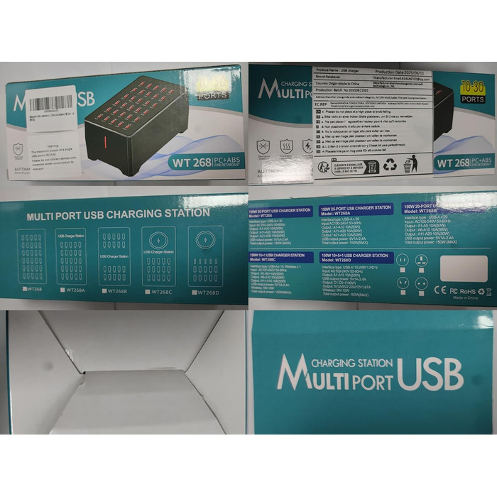 USB-станція зарядки 30 портів 150W/30A для смартфонів, планшетів та інших пристроїв