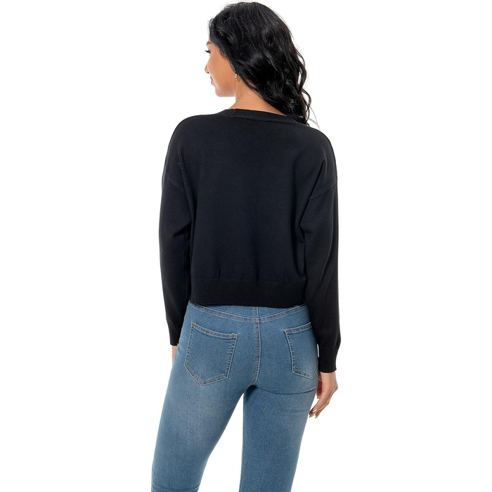 Чорний кардиган з довгим рукавом для жінок Satuun, V-подібний виріз, на ґудзиках, болеро, розмір XXL