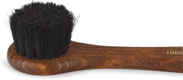 Langer & Messmer 4-Piece Shoe Brush Set Essential made of horsehair for professional shoe care of smooth leather shoes - includes polishing brushes and cream brushes