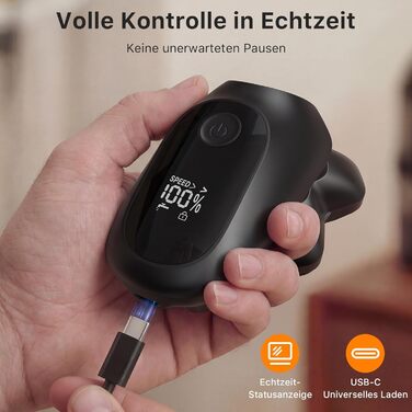 Електричний тример для гоління голови Trimcoo 5-в-1 з титановими лезами, IPX7 водонепроникний, USB-C, LED-дисплей - для чутливої шкіри голови (чорний)