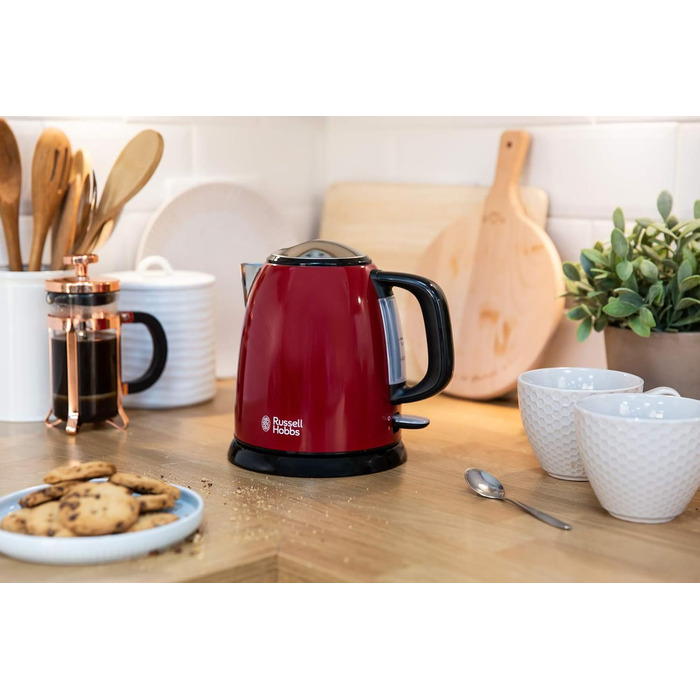 Електричний чайник Russell Hobbs Colours+ 1.0л, червоний, нержавіюча сталь, 2400W