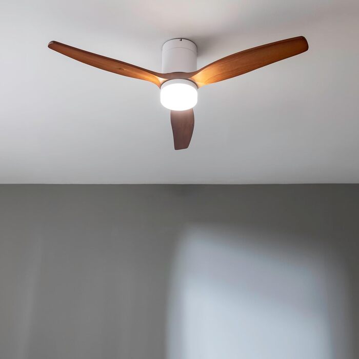 Вентилятор стельовий Cecotec EnergySilence Aero 5600 Classic Gold/DarkWood з підсвіткою та пультом ДУ, 40 Вт, LED, 6 швидкостей, режим зима/літо