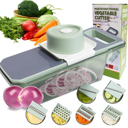 Набір для нарізання овочів та зелені 6-в-1: тертка, нарізач цибулі, кухонні аксесуари