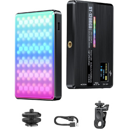 LED світло для селфі на телефон ST-120RGB-CT: 120 світлодіодів, 2500-9000K, регулювання яскравості, 3000mAh, CRI 95+, з тримачем та штативом для фото/відео
