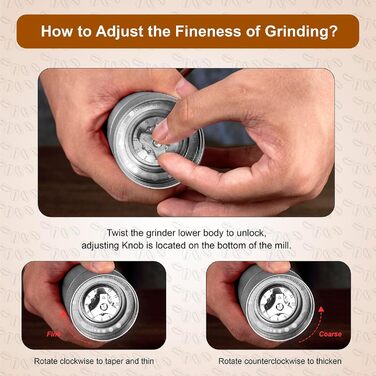 NewlukPro M6 Ручна кавомолка: 24 ступені помолу, гострий шестигранний жорно, дерев'яний ручний грифель, портативна міні-кавомолка для офісу, подорожей, кемпінгу, срібна