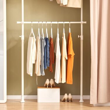 SoBuy® FRG109 Telescopic Wardrobe System with 2 Clothes Rails - Clothes Storage System, Shelving System, Clothes Rack
